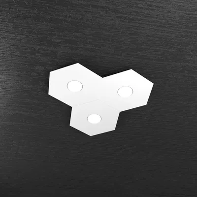 Obrázok produktu pre Moderné stropné svietidlo Hexagon Metal White 3 svetlá Led 12X3W