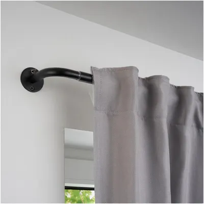 Produktbild von Gardinenstange für Verdunkelungsvorhänge ausziehbar Farbe: Schwarz, Größe: 120-210cm