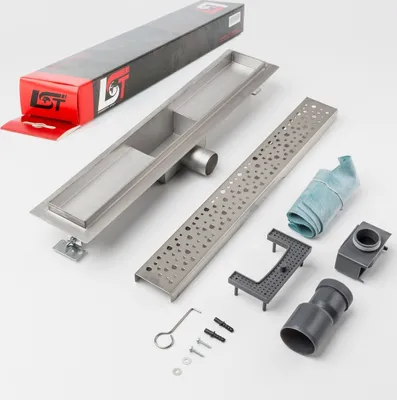 Produktbild von Duschrinne Tropfen 500 x 70 mm höhenverstellbar Bodenablauf Duschrost gelocht