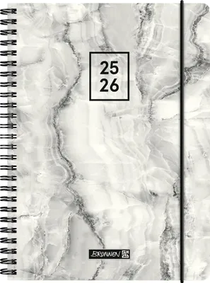 Produktbild von BRUNNEN Schülerkal. 25/26 "Grey Marble" 2 S. = 1 W. A5