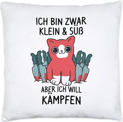 Produktbild von Katzen Kissen Katzenbesitzer Katzenliebhaber Katzen-Mama Lustig Geschenk Katzenmotiv & Spruch 40x40cm