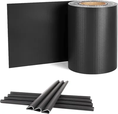 Produktbild von NAIZY 35m x 19cm Sichtschutzstreifen PVC Doppelstabmatten Sichtschutzfolie mit Befestigungsclips Sichtschutz Stabmattenzaun Windschutz Blickdicht Zaun für Gartenzaun Balkon Anthrazit