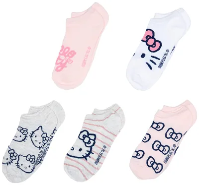 Immagine prodotto di Calzini invisibili casual Hello Kitty, confezione da 5 paia, colori pastello assortiti, taglia 9-11 (USA)