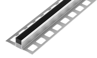 Obrázek produktu pro DL7/3 dilatační lišta s výplní 1/2Polyuretan+ 1/2 pryž, ACARA, hliník černá, 15 mm, 2,5 m