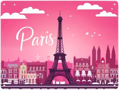 Produktbild von Paris Skyline Metallschild XXL in 28x38 cm