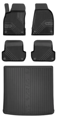 Productafbeelding van Rubberen automatten + kofferbakmat voor SEAT Exeo 2008-2013 (stationwagen) – 5-delig, zwart, op maat – Wielganizator