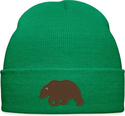 Produktbild von Spreadshirt Braunbär Bär Silhouette Stickerei Bestickte Wintermütze, One size, Kelly Green