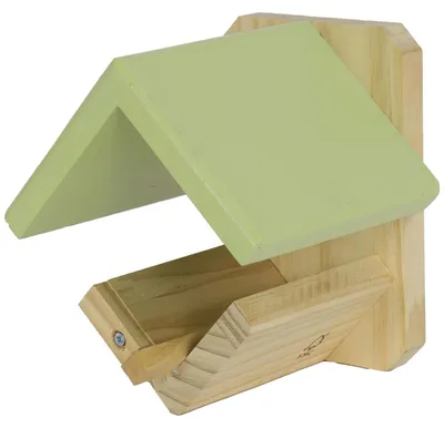 Produktbild von Vogelhauschen - Futterhauschen - Erdnussbutterhauschen - Holz - grunes Dach - 15 cm