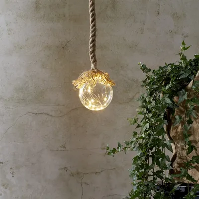 Produktbild von Star Trading Glaskugel "Jutta", 15 LED-Lichter, 10 cm Ø, 140 cm