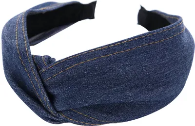 Produktbild von axy Haarreif Damen Haarreifen mit Ziernähten und Twist-Knoten Jeansoptik Haarschmuck HR34b-Stil A