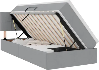 Immagine prodotto di Letto con contenitore LED e materasso Grigio Chiaro 90 x 190 cm