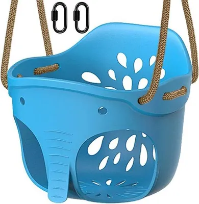 Immagine prodotto di Altalena per bambini da giardino, blu, 150-200 cm, corda regolabile, portata 272 kg