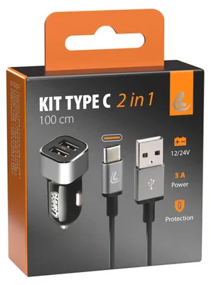 Image de Kit 2 en 1 USB Type-C - Fast Charge - 12/24V
