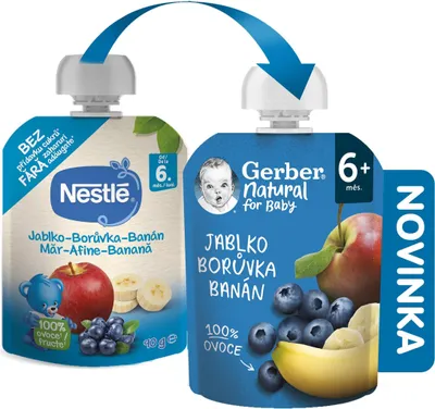 Produktbild von GERBER Naturkapsel Apfel, Heidelbeere und Banane 16×90 g