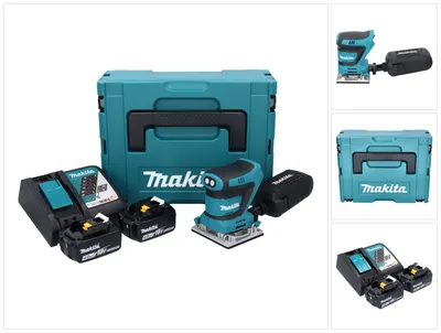 Immagine prodotto di Levigatrice oscillante a batteria Makita DBO 482 RMJ 18 V 112 x 102 mm + 2 batterie da 4,0 Ah + caricabatterie + Makpac