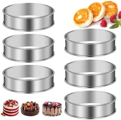 Produktbild von PolkaHome® 6-teiliges Set Runde Backringe Edelstahl – 8,5 cm, antihaftbeschichtet, spülmaschinenfest