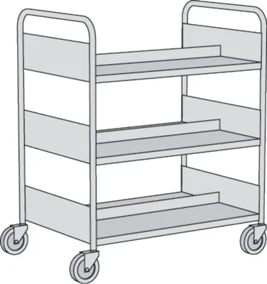 Produktbild von Bücherwagen 3 Etagen BxTxH 90x60x110cm