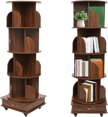 Produktbild von Rollende Bücherregal 4 Etagen für kleine Räume - Eckmodell