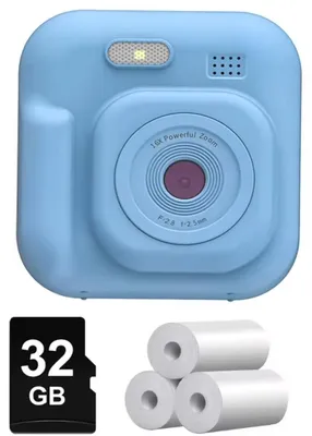 Productafbeelding van Kindercamera - K9 Digitale Camera - 1080P HD - 5,08 cm scherm - Instantcamera - Geschikt voor kinderen van 6-12 jaar - Blauw