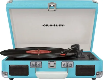 Zdjęcie produktu dla Crosley Cruiser Deluxe, Gramofon z napędem pasowym, Turkusowy, 33 1/3,45,78 RPM, Silnik prądu stałego, Obrotowy, Pełny zasięg