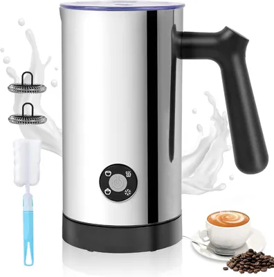 Produktbild von Elektrischer Milchaufschäumer 4-in-1, heißer und kalter Milchschaum, 300 ml Milch, Edelstahl, Antihaftbeschichtung, für Kaffee, Latte und Cappuccino