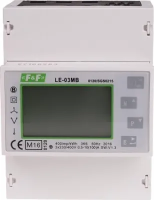 Obrázok produktu pre Elektromer 3-fázový LE-03MB Smernica F&F MID Spínač 3-fázový
