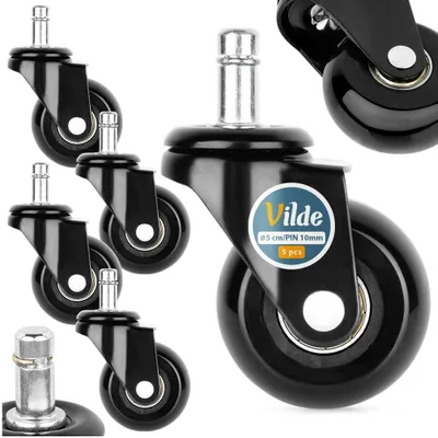 Produktbild von Vilde Rollen Räder für Sessel Ersatzrollen Stuhlrollen aus Gummi Kautschuk 5 cm / 10 mm 5 Stk.