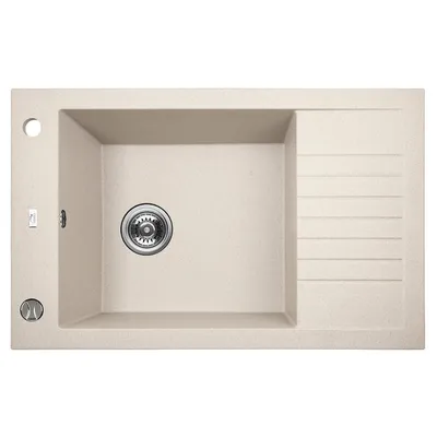 Produktbild von Design Granitspüle 1 Becken mit kurzer Abtropffläche Beige