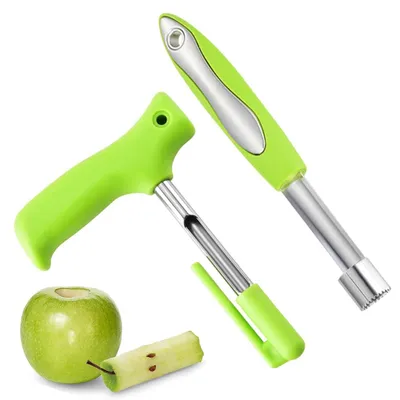 Productafbeelding van Appelkern verwijderaar - Set van 2 stuks, gemaakt van roestvrij staal - Geschikt voor appels en peren - Met ophangoog