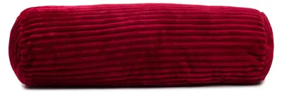 Produktbild von GÖZZE Cord Kissenrolle weiche gefüllte Mikrofaser-Kissenrolle in Cordoptik mit samtweicher Rückseite Karminrot 70 x 22 cm