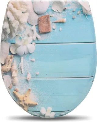 Obrázok produktu pre Happyment Antibakteriálne WC sedadlo Beach - Univerzálne - So softclose - MDF - WC sedadlo - WC poklop