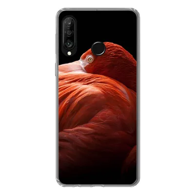 Produktbild von MuchoWow® Handyhülle Schutzhülle Hülle für Huawei P30 Lite Flamingo - Federn - Rosa Silikon Softcase Handy Hülle - Handyhülle