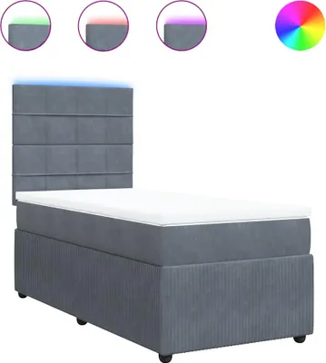 Obrázek produktu pro vidaXL Postel Boxspring s matrací Dark Grey 100x200 cm Velvet