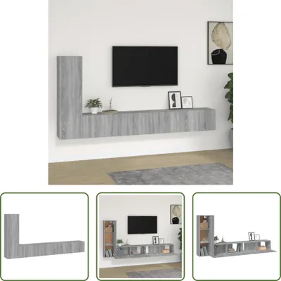 Produktbild von The Living Store 3-tlg. TV-Schrank-Set Grau Sonoma Holzwerkstoff