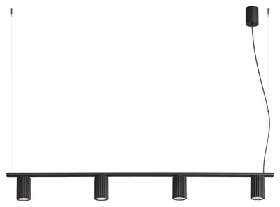 Produktbild von Kronleuchter KARBON 4 schwarz 4xGU10 10W Aluminium 212x6.5x122cm Sollux Lighting