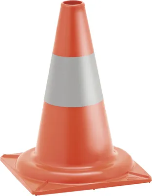 Produktbild von Verkehrskegel, Leitkegel teilreflektierend, PVC, rot/weiß, Höhe 320 mm