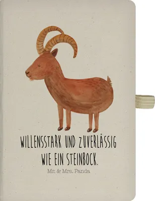 Produktbild von Mr. & Mrs. Panda Adressbuch Sternzeichen Steinbock - Transparent - Geschenk, Bock, Steinböcke, Skizzenbuch, Geburtstag Januar, Journal, Dezember, Tagebuch, Reisetagebuch