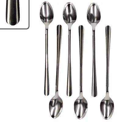Produktbild von 6er Set Style Art lange Latte Macchiato Löffel 6 Pers Longdrink Eis Edelstahl
