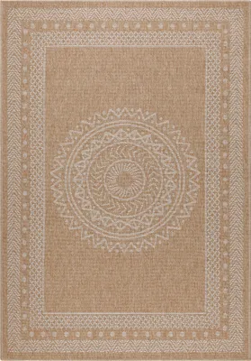 Produktbild von Villa Möbel Dhaeno Terrasse, Garten-Teppich, Outdoorteppich, Vintage Design, Farbe:Beige, Grösse:80x150 cm
