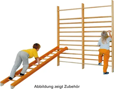 Produktbild von Doppel Sprossenwand nach DIN Kletterwand Turnwand Klettergerüst, 200-260 cm