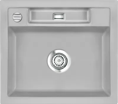 Produktbild von Spüle KeraDomo BELA 57 in ALU mit Excenterbedienung / Systemceram / Keramikspüle