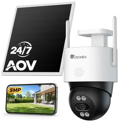 Zdjęcie produktu dla Kamera monitoringu zewnętrzna, zasilana energią słoneczną - rozdzielczość 5 MP - akumulator 14 400 mAh