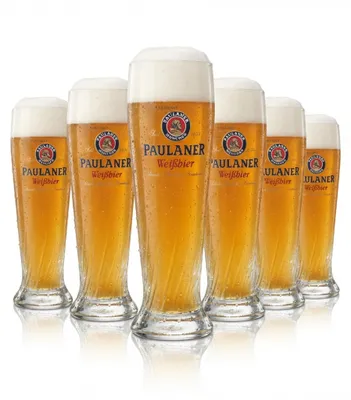 Produktbild von 6x Paulaner Weißbier Glas 0,3l Hefe Kristall Weizen Gläser München Bayern Gastro