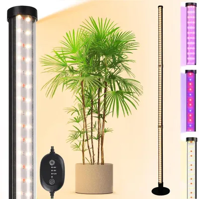 Zdjęcie produktu dla 20.4W 122cm Lampa Roślinna Led Pełne Spektrum Rośliny Wewnętrzne 216 Diod LED Lampa Roślinna (Timer, Światło Słoneczne + Czerwone i Niebieskie + Pełne Spektrum)