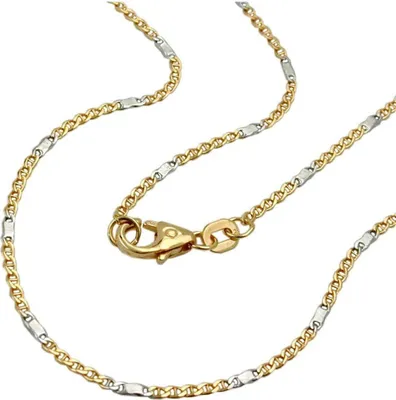 Produktbild von Kette 14mm Stegpanzer bicolor 14Kt GOLD 45cm gold 1,4mm