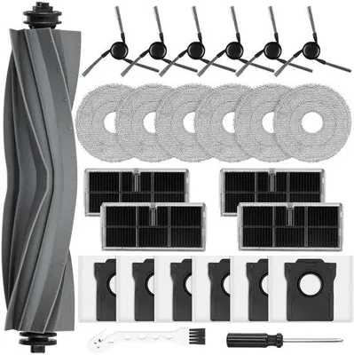Produktbild von Robotstofreinigungszubehör - Vollständiges Zubehörset - Mit 1 Hauptbürste, 6 Staubbeuteln, 6 Düsen, 4 HEPA-Filtern, 6 Seitenbürsten