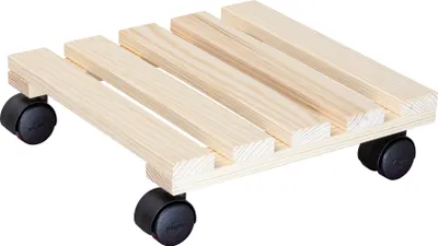 Produktbild von WAGNER Pflanzenroller PALETTI 29 x 29 x 8 cm, für Innenbereich, Massivholz, natur, Tragkraft 100 kg, EU Ware - 20003701