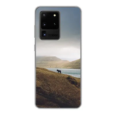 Produktbild von MuchoWow® Handyhülle Schutzhülle Hülle für Samsung Galaxy S20 Ultra Pferd - Berg - Landschaft Silikon Softcase Handy Hülle - Karteninhaber