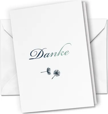 Produktbild von 10 x Trauer Danksagungskarten Grußkarten inklusive Umschlag DIN A6, Trauerkarten Kleine Pusteblumen, Danke Sagen nach Beerdigung, Trauerfall