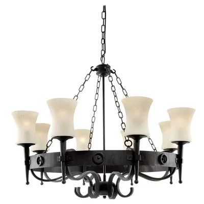 Obrázek produktu pro Lustr Cartwheel Classic Steel Black Glass 8 světel E27